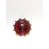Crown Candle Bowl-Ruby Iridized-Fenton Art Glass
